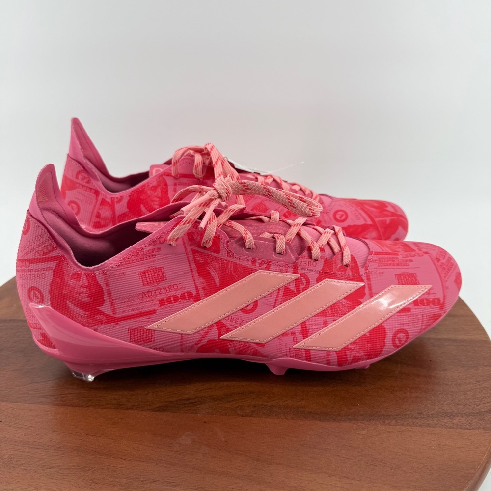 Adidas Adizero Electric II Football Cleats Pink Money $100 Print Men 15